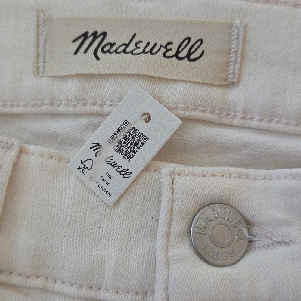 NWT Madewell Kick Out Full-Length Jeans White Vintage Canvas Size 24 - Picture 5 of 10